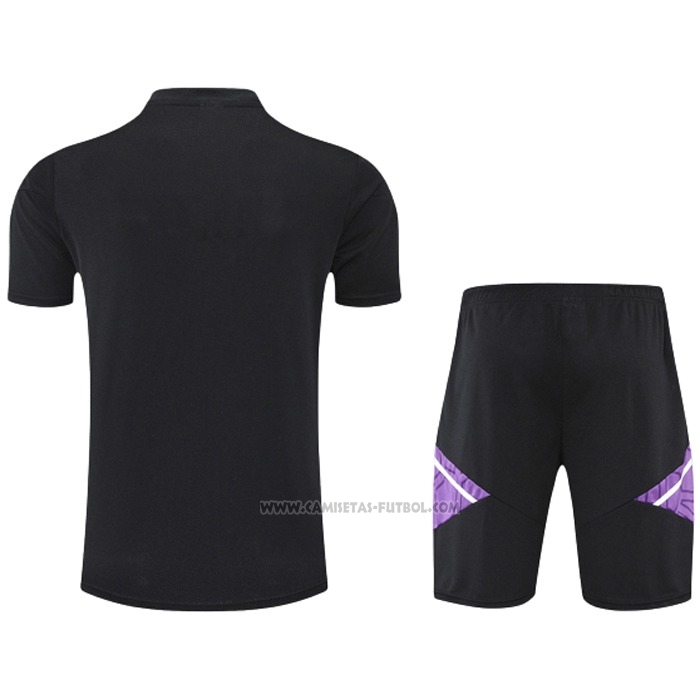 Chandal del Real Madrid Manga Corta 2022-2023 Negro y Purpura - Pantalon Corto
